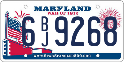 MD license plate 6BJ9268