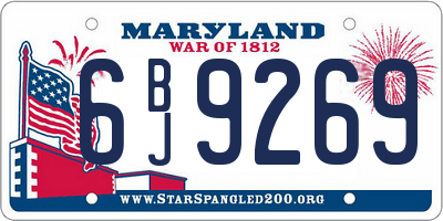 MD license plate 6BJ9269