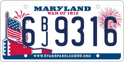 MD license plate 6BJ9316