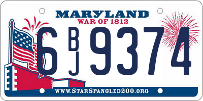MD license plate 6BJ9374