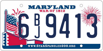 MD license plate 6BJ9413