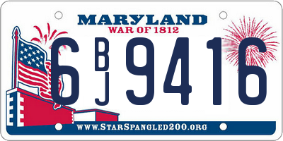 MD license plate 6BJ9416