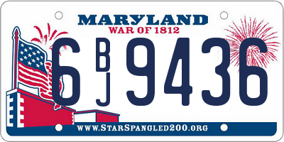 MD license plate 6BJ9436
