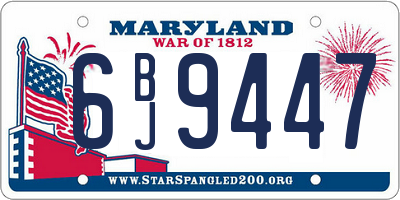 MD license plate 6BJ9447