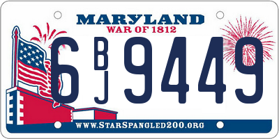 MD license plate 6BJ9449
