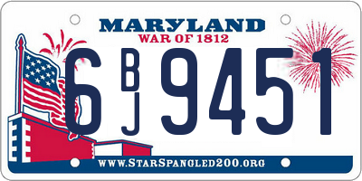 MD license plate 6BJ9451