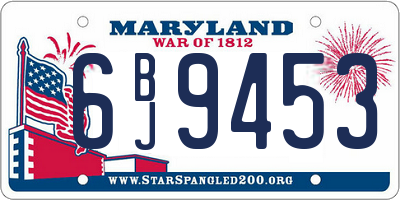 MD license plate 6BJ9453