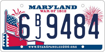 MD license plate 6BJ9484