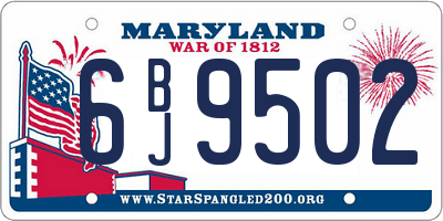 MD license plate 6BJ9502