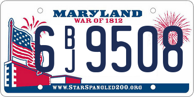 MD license plate 6BJ9508