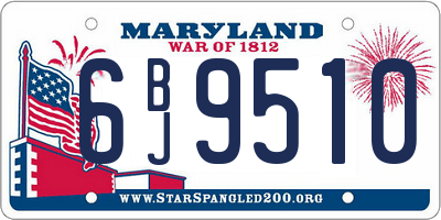 MD license plate 6BJ9510