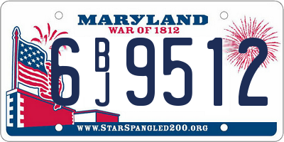 MD license plate 6BJ9512