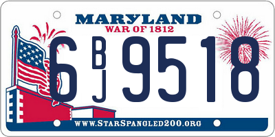 MD license plate 6BJ9518
