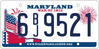 MD license plate 6BJ9521