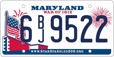MD license plate 6BJ9522