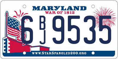 MD license plate 6BJ9535