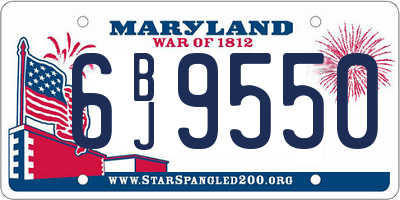 MD license plate 6BJ9550