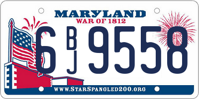 MD license plate 6BJ9558