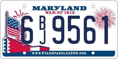 MD license plate 6BJ9561