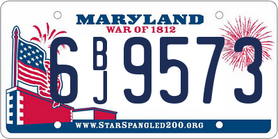 MD license plate 6BJ9573