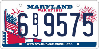 MD license plate 6BJ9575