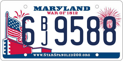 MD license plate 6BJ9588