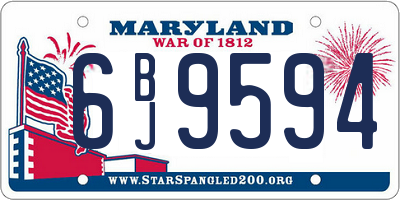 MD license plate 6BJ9594