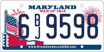 MD license plate 6BJ9598