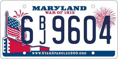 MD license plate 6BJ9604