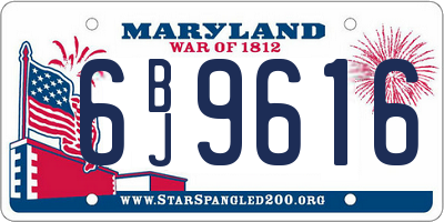 MD license plate 6BJ9616