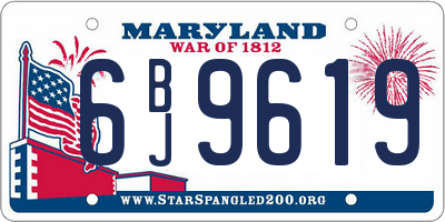 MD license plate 6BJ9619