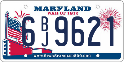 MD license plate 6BJ9621