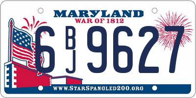 MD license plate 6BJ9627