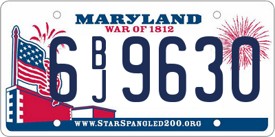 MD license plate 6BJ9630