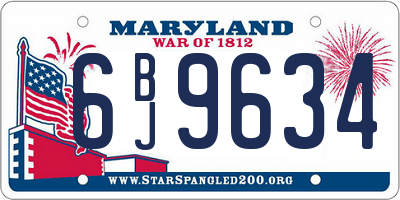 MD license plate 6BJ9634