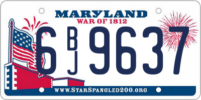 MD license plate 6BJ9637