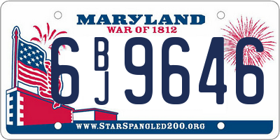 MD license plate 6BJ9646