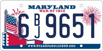 MD license plate 6BJ9651