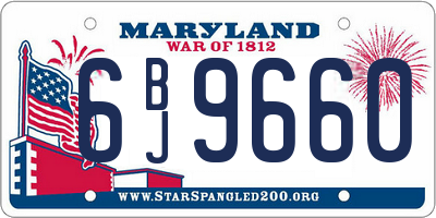 MD license plate 6BJ9660