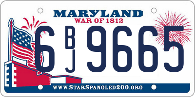 MD license plate 6BJ9665