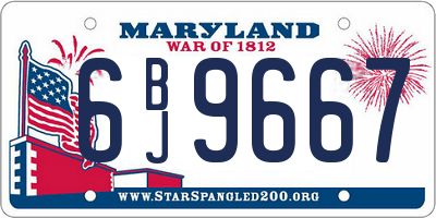 MD license plate 6BJ9667