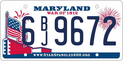 MD license plate 6BJ9672
