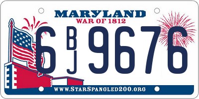 MD license plate 6BJ9676