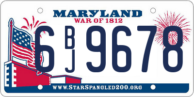 MD license plate 6BJ9678