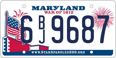 MD license plate 6BJ9687