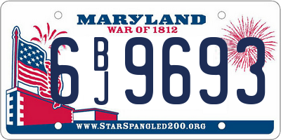 MD license plate 6BJ9693