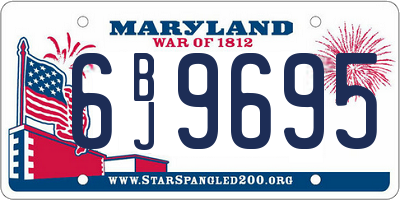 MD license plate 6BJ9695