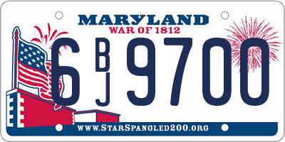 MD license plate 6BJ9700