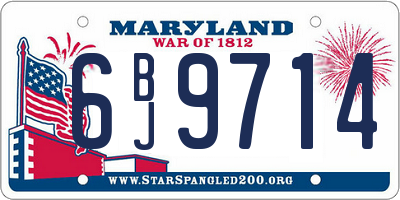 MD license plate 6BJ9714