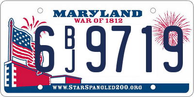 MD license plate 6BJ9719